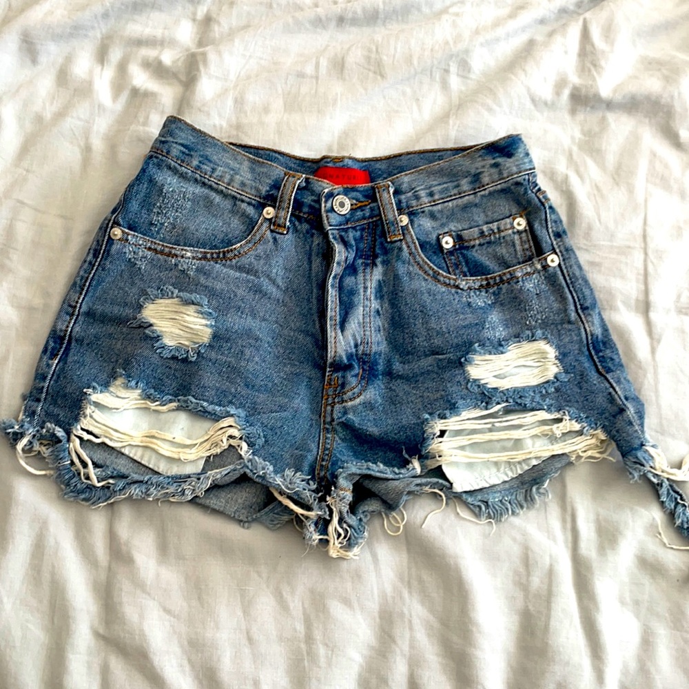 Distressed Denim Cutoffs